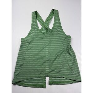 CZYX Workout Tank Top Cross Back Striped Athletic Sleeveless Green Size S‎